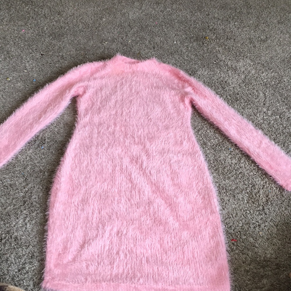 Fluffy Long Sleeve Casual Dress